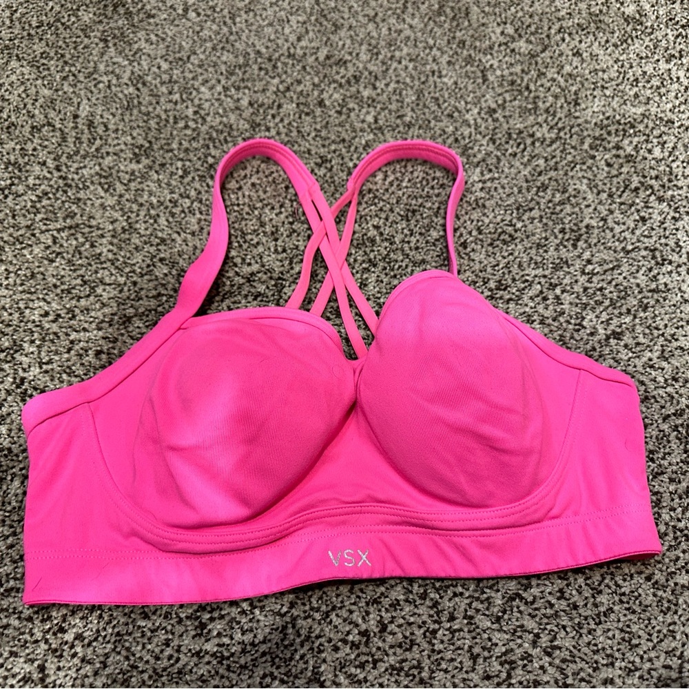 VSX Pink Sports Bra with Criss-Cross Straps